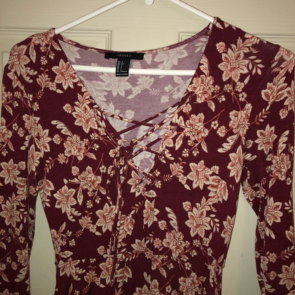 Forever 21 Lace-Front Floral Mini Dress